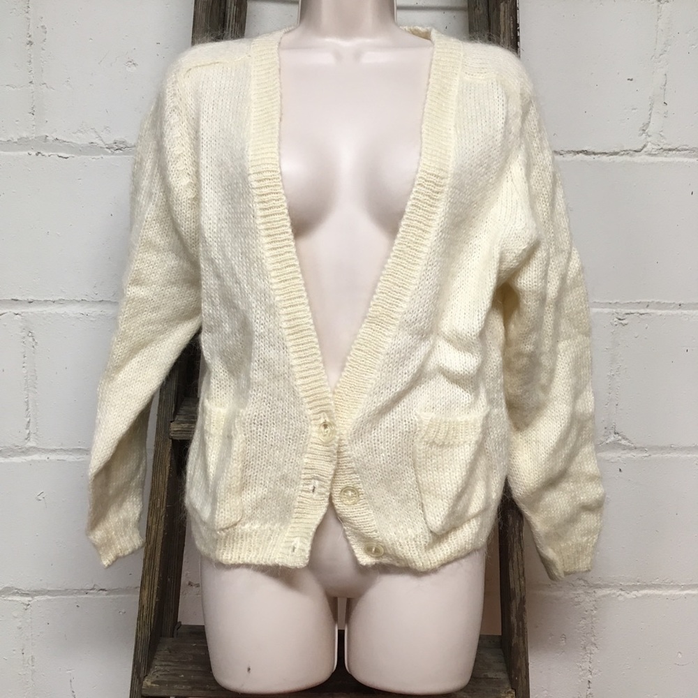 Vintage mohair cream cardigan
